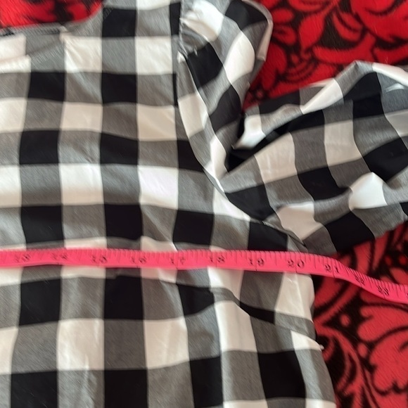 Talbots Black And White Buffalo Check Blouse Size Large NWOT - Picture 7 of 10